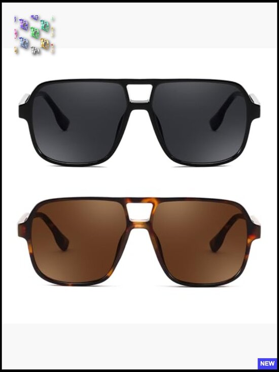 Retro Square Aviator Sunglasses Classic Vintage Style UV Protection